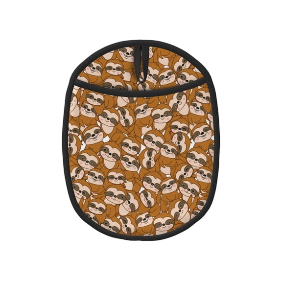 Naloa Monkey Sloth Silicone Pot Holders, Oven Mitts Heat Resistant Hot Pads, Non Slip Pot Holder for Kitchen Baking and Cooking 9.4 x 7.5 Inches