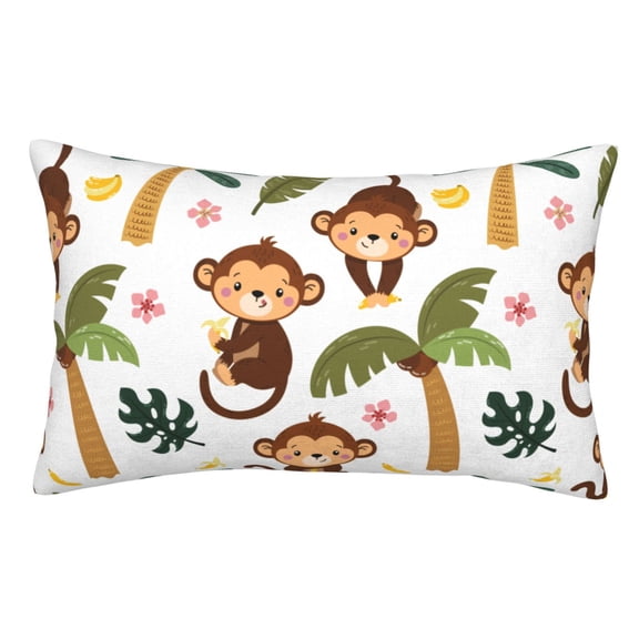 Naloa Monkeys Swinging from Palms Pillow Covers, Throw Pillow Case Cushion Covers,Cushion for Bedroom,Couch,Home-16"x24"