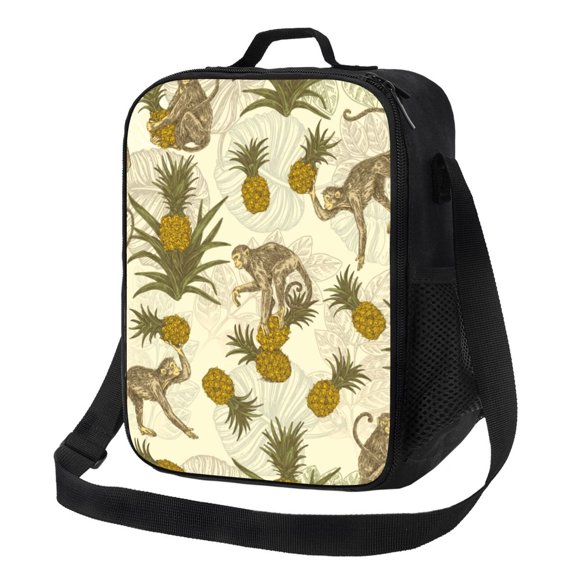 Naloa Monkeys and Pinealpples Lunch box Lunch bag for men women Large capacity Lunchbox Insulated Lunch bag Lunch box cooler