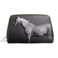 thumbnail image 1 of Naloa Monochrome Leopard Horse Leather Makeup Bag for Purse Travel, Portable Small Cosmetic Organizer for Women and Girls, Make up Bag with Zipper, 1 of 8