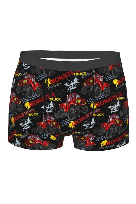 Monster Truck Print Mens Underwear - Boxers for Men, Classic Briefs for Men