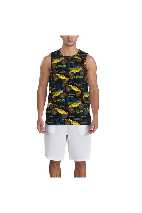 Monster Truck1 Basketball Jersey Reversible Men's Mesh Athletic Sports Shirts Training Practice S-4XLMedium