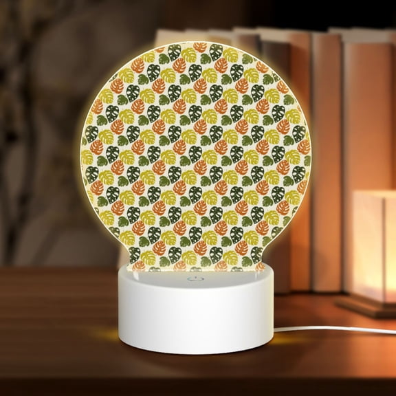 Naloa Monstera Leaves Acrylic LED Night Light Custom LED Lights Personalized Nightlight Customized Gifts for Family Couples Friends