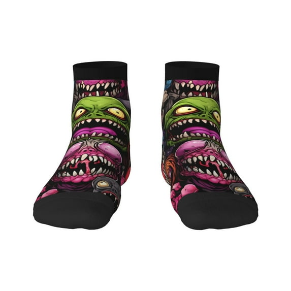 Naloa Monstrous Cartoon Characters Ankle Socks for Women Non Slip Socks No Show Socks Classic Low Cut Casual Socks Casual Socks