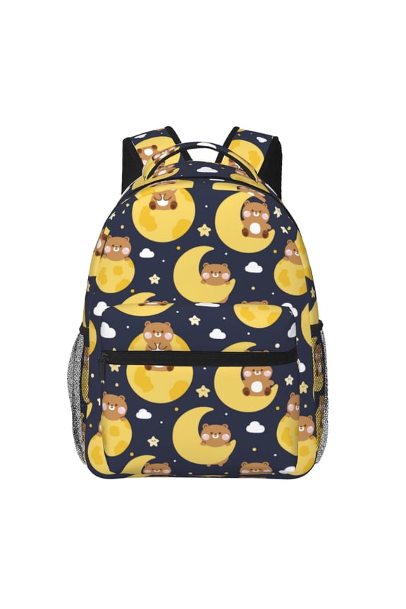 Moon Bear Print Solid Color Tie Formal Necktie for MenSuitable for business, daily life, work