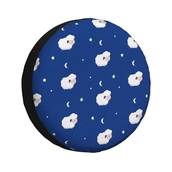 Naloa Moon Lamb PVC Leather Spare Tire Wheel Cover for Car Truck SUV Camper Trailer Universal Fit many size16 inch