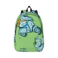 thumbnail image 1 of Naloa Motorcycle Riding Dinosaur Canvas Backpack for Men Women Rucksack Casual Travel Daypack College Tote Satchel Bookbag for Teens-Medium, 1 of 7