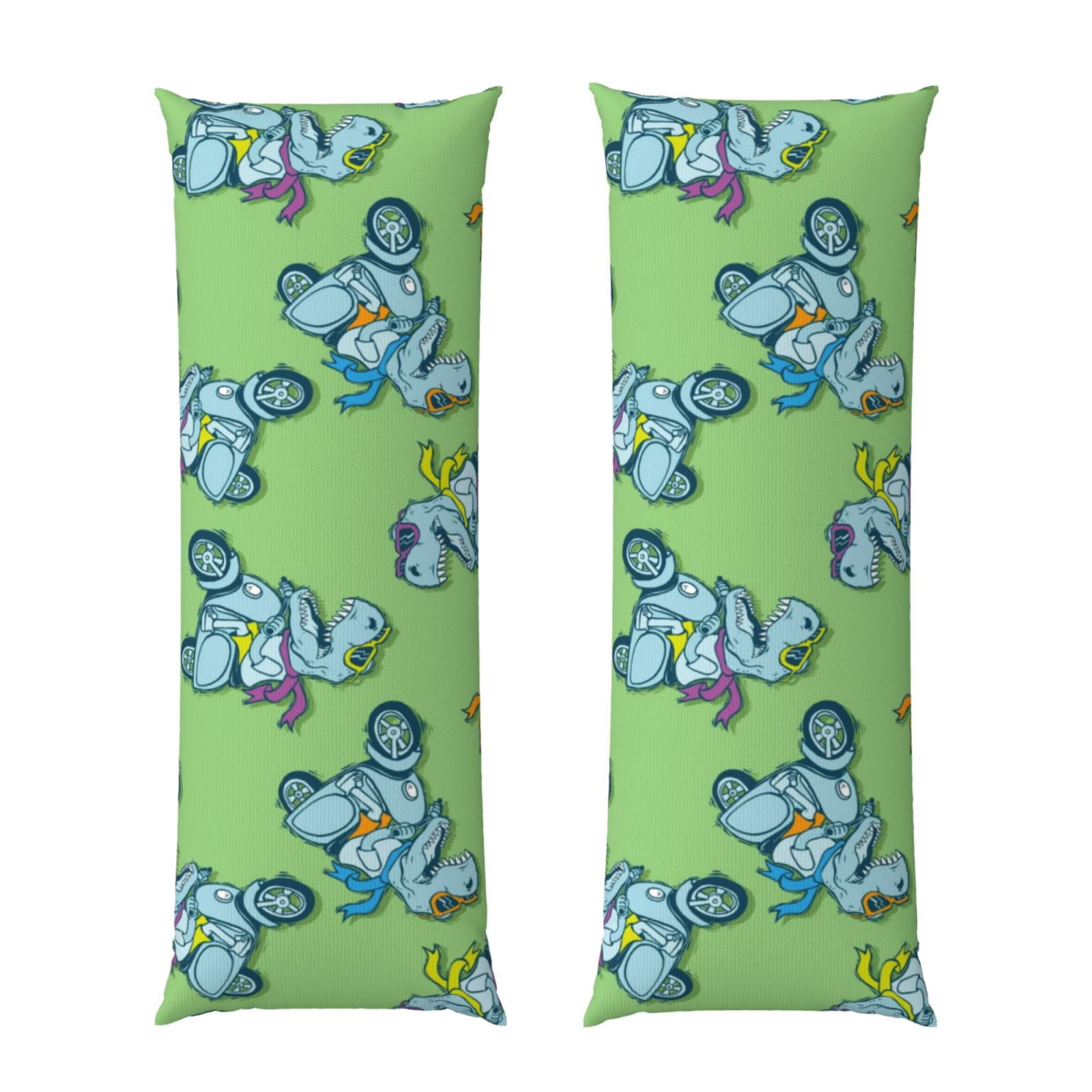 Naloa Motorcycle Riding Dinosaur Super Soft 20x60 Body Pillow Case,Long Side Hidden Zipper（PILLOWS ARE NOT INCLUDED）