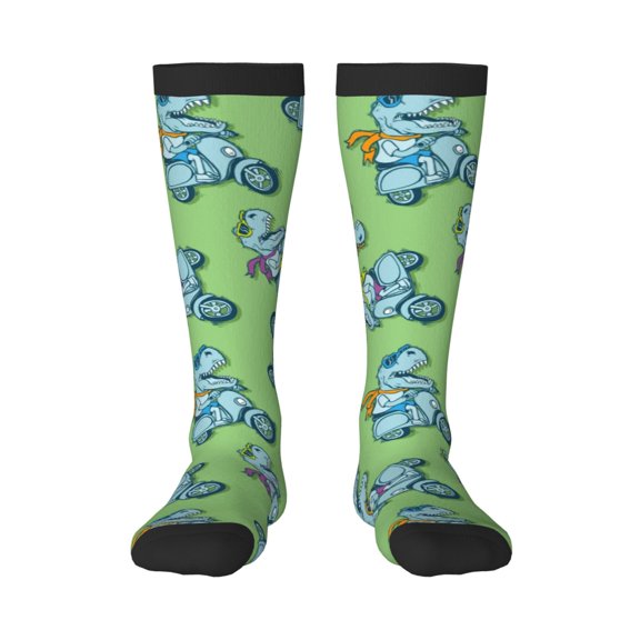 Naloa Motorcycle Riding Dinosaur Thigh High Socks Extra Long Stretchy Sock Women Over Knee High Opaque Stocking Daily Wear