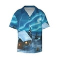 thumbnail image 1 of Naloa Mountain Cottage In Snow Men's Loose Fit Cuban Collar Short-Sleeve Shirt with Button-down and Chest Pocket for Everyday Wear Outings - XX-Large, 1 of 7