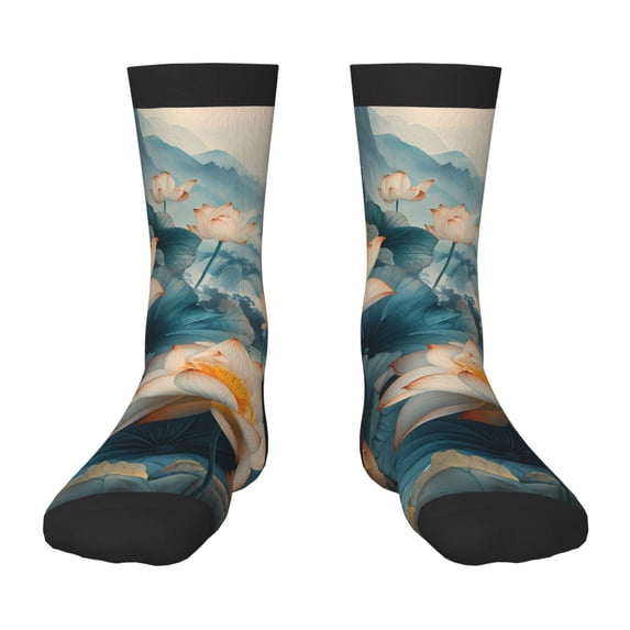 Naloa Mountain Lotus Serenity Kids Socks Unisex Kids and Toddlers' Crew Socks, ,1 Pairs