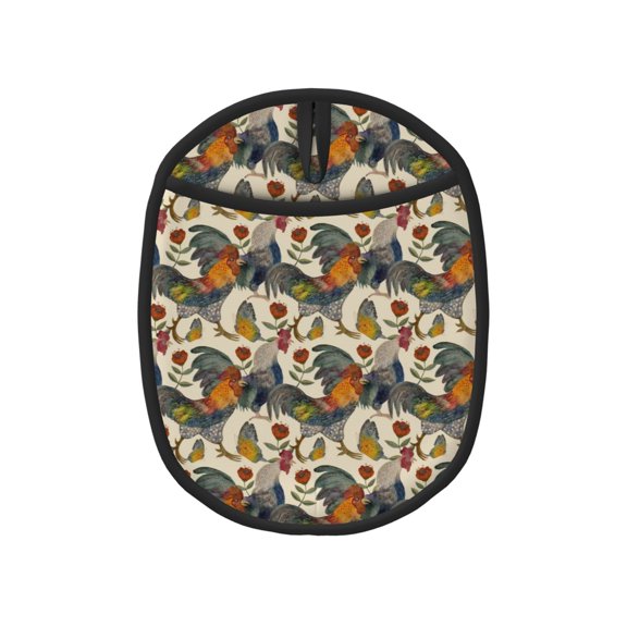 Naloa Multi-Colored Roosters Silicone Pot Holders, Oven Mitts Heat Resistant Hot Pads, Non Slip Pot Holder for Kitchen Baking and Cooking 9.4 x 7.5 Inches