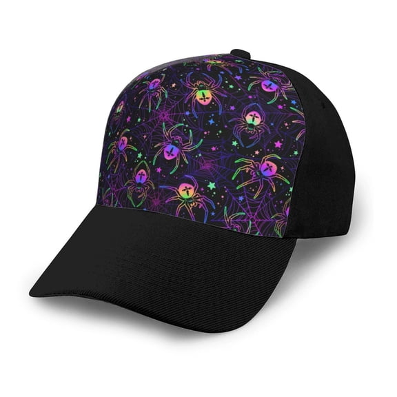 Naloa Multi-colored Spiders Adult adjustable Print Baseball Hat, Patchwork curved brim baseball capfor Men and Women, One Size