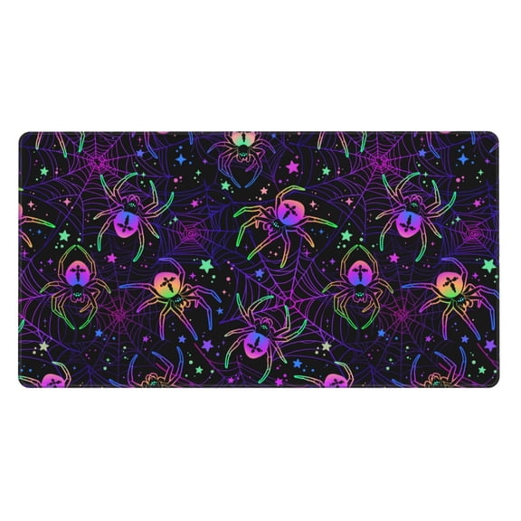 Naloa Multi-colored Spiders Gaming Mouse Pad Large Mouse Mat Long Extended Desk Pad Non-Slip Rubber Mice Pads Stitched Edges Thin Pad (16x29.5 Inch)