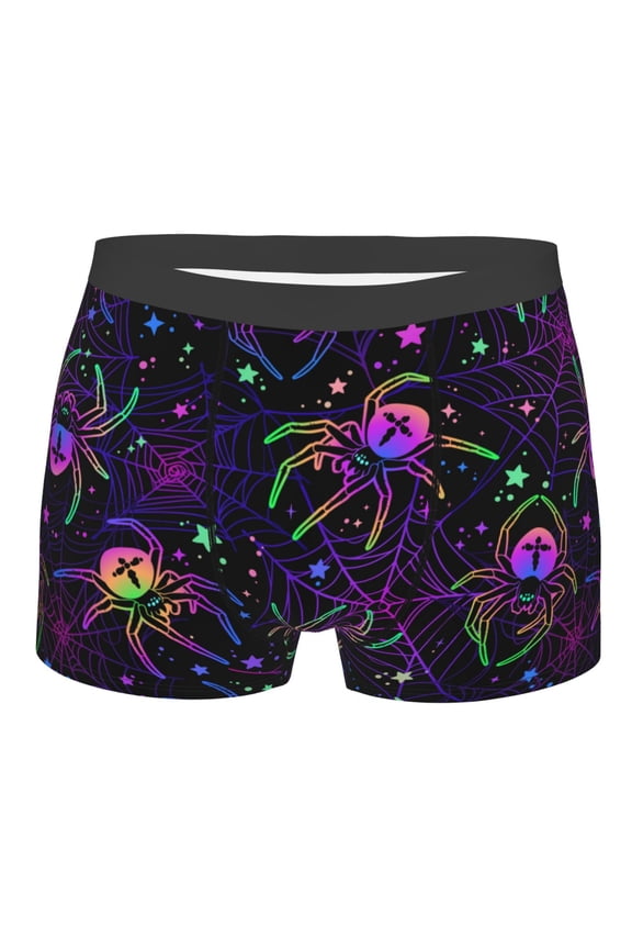 Multi-colored Spiders Print Mens Underwear - Boxers for Men, Classic Briefs for Men