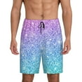 thumbnail image 1 of Naloa Multicolor Glitter Men's Short Pajama Pants, Lounge Comfort Shorts with Elasticized Waistband and Side Pockets - 4X-Large, 1 of 9