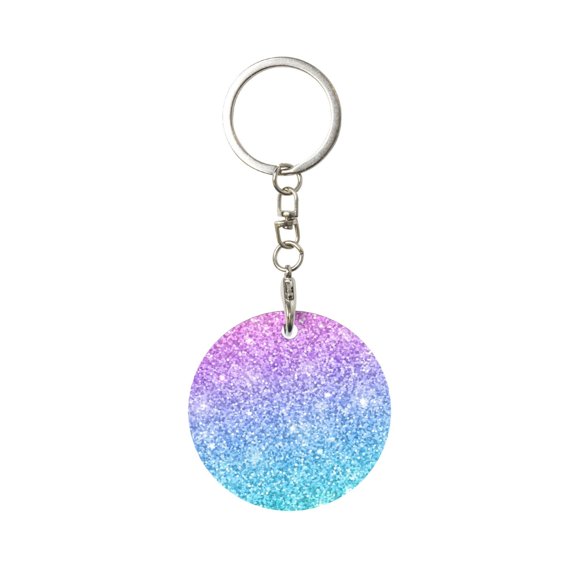 Naloa Multicolor Glitter Print Round Keychain Keychain Key Ring, Key Tag, Key Chain Bulk for Gift Accessories (Round)