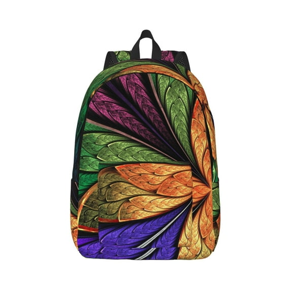 Naloa Multicolored Beautiful Flower1 Canvas Backpack for Men Women Rucksack Casual Travel Daypack College Tote Satchel Bookbag for Teens-Small