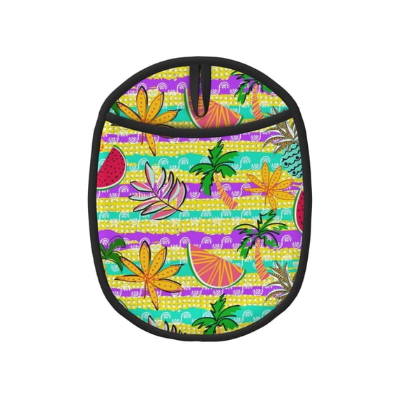 Naloa Multicolored Tropical Silicone Pot Holders, Oven Mitts Heat Resistant Hot Pads, Non Slip Pot Holder for Kitchen Baking and Cooking 9.4 x 7.5 Inches