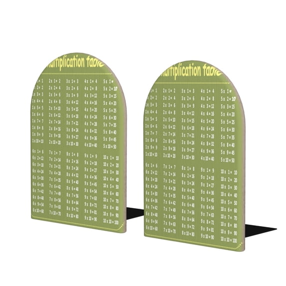 Naloa Multiplication Table1 2 Pcs Bookend Large Capacity Office Book Ends for Home Office Library School Study Decoration