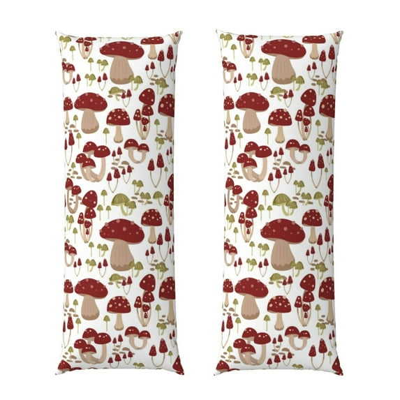 Naloa Mushroom Body Pillow Cover, Pillowcases with Hidden Zipper Breathable Long Pillow Case (Pillows are not included,20x54 inch)