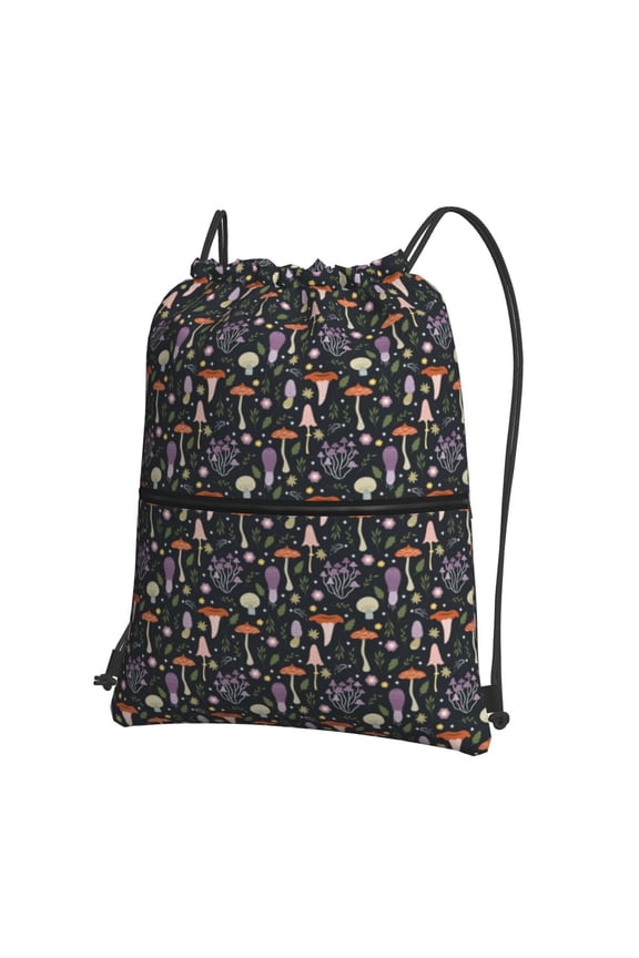 Mushroom Drawstring Backpack String Bag Cinch Water Resistant for Gym Shopping Sport Yoga