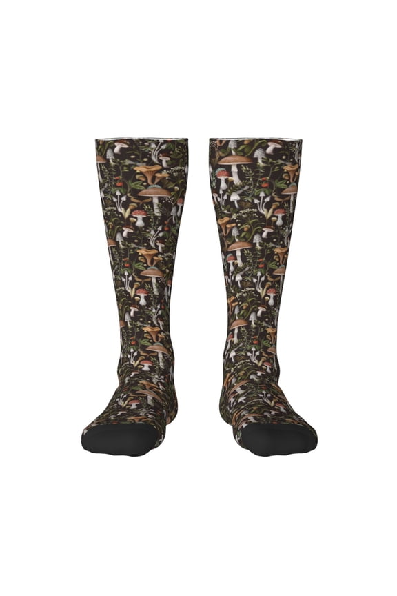 Mushroom Garnish Thigh High Socks Extra Long Stretchy Sock Women Over Knee High Opaque Stocking Daily Wear