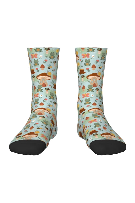 Mushroom House Insect Frog Kids Socks Unisex Kids and Toddlers' Crew Socks, ,1 Pairs