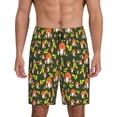 thumbnail image 1 of Naloa Mushroom Leaf Men's Short Pajama Pants, Pj Shorts, Lounge Comfort Shorts-3X-Large, 1 of 6