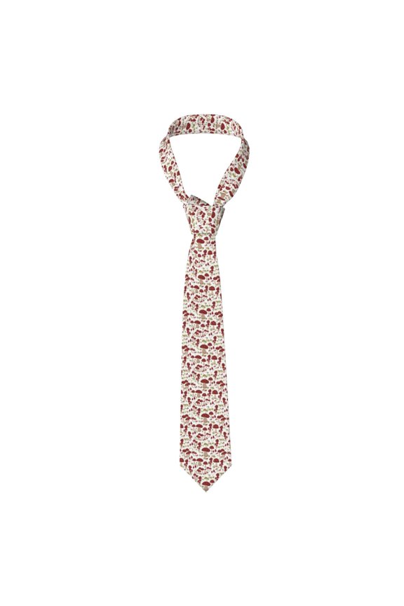 Mushroom Print Solid Color Tie Formal Necktie for MenSuitable for business, daily life, work
