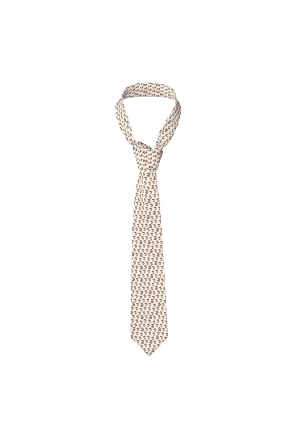 Mushroom Print Solid Color Tie Formal Necktie for MenSuitable for business, daily life, work