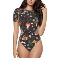 thumbnail image 1 of Naloa Mushroom Snail Women's Short-Sleeved Onesie, One-Piece Swimsuit for Parties, dates, clubs - Large, 1 of 9