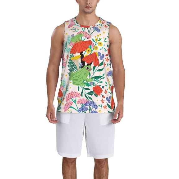 Naloa Mushroom and Frogs Basketball Jersey Reversible Men's Mesh Athletic Sports Shirts Training Practice S-4XLSmall