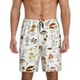 thumbnail image 1 of Naloa Mushrooms And Butterflies Men's Short Pajama Pants, Lounge Comfort Shorts with Elasticized Waistband and Side Pockets - 4X-Large, 1 of 9