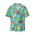 thumbnail image 1 of Naloa Mushrooms Men's Loose Fit Cuban Collar Short-Sleeve Shirt with Button-down and Chest Pocket for Everyday Wear Outings - 4X-Large, 1 of 7