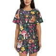 thumbnail image 1 of Naloa Mushrooms Snails Butterflies Women's Short-Sleeved Pajama Set, Loungewear, Summer pajamas, Breathable Cozy - 3X-Large, 1 of 9