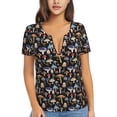thumbnail image 1 of Naloa Mushrooms and Leaves Print T-Shirts Short Sleeve V Neck Tees for Women Fashion Tops Trendy Lightweight Soft Casual Summer Outfits Clothes, 1 of 5