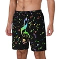 thumbnail image 1 of Naloa Music Notes Print Men Swim Trunks with Compression Liner ,Board Shorts,Men's Swim Shorts with Drawstring and Elastic Waistband-X-Large, 1 of 6