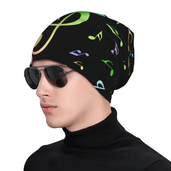 Naloa Music Notes Soft Beanie Hat, Knit Beanie Daily Beanie in Fine Knit for Women Men Winter Travel, Outdoor