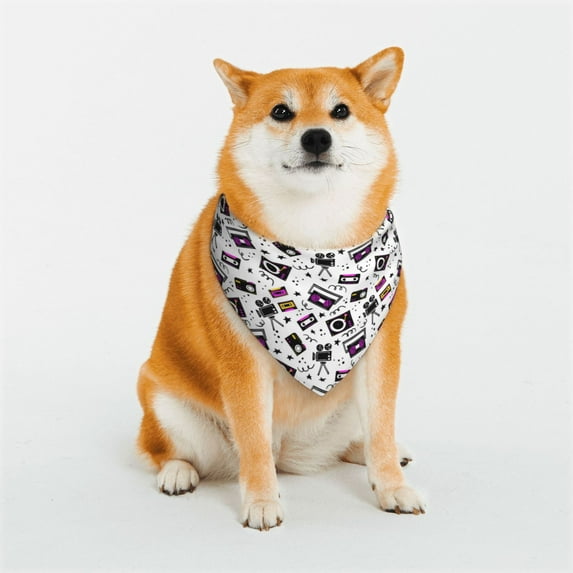 Naloa Music Player Dog Bandana Large and Small-Dog Scarf Bib Handkerchief Accessories for Dogs and Cats(S-L)-Medium