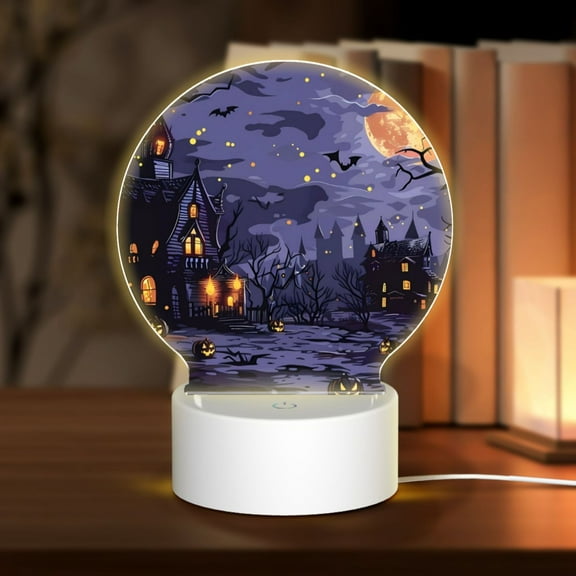 Naloa Mystery House Halloween Night Acrylic LED Night Light Custom LED Lights Personalized Nightlight Customized Gifts for Family Couples Friends