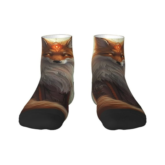 Naloa Mystic Fox With Halo Ankle Socks for Women Non Slip Socks No Show Socks Classic Low Cut Casual Socks Casual Socks