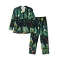 thumbnail image 1 of Naloa Mystical Black Cat Fireflies Men’s Pajamas Set - Long Sleeve Button Down Sleep Shirt and Pajama Bottoms Sleepwear Set-XX-Large, 1 of 7