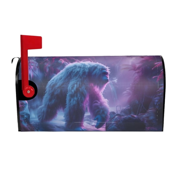 Naloa Mystical White gorilla Jungle Mailbox Covers Magnetic Post Box Cover Post Letter Box Cover Garden Decor-21x18 in