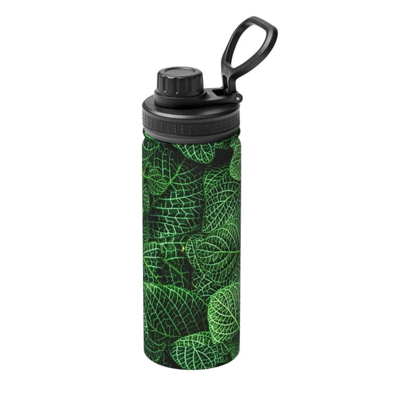 Naloa Natural Green Leaves 18oz Sports Insulated Kettle, Stainless Steel Insulated Cup for Women Men for Fitness, Gym & Outdoor