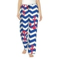 thumbnail image 1 of Naloa Nautical Anchors Print Women’s Ultra-Soft Comfy Pajama Lounge Pants with Pockets & Drawstring, 1 of 8