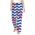 thumbnail image 1 of Naloa Nautical Anchors Print Women’s Ultra-Soft Comfy Pajama Lounge Pants with Pockets & Drawstring, 1 of 8