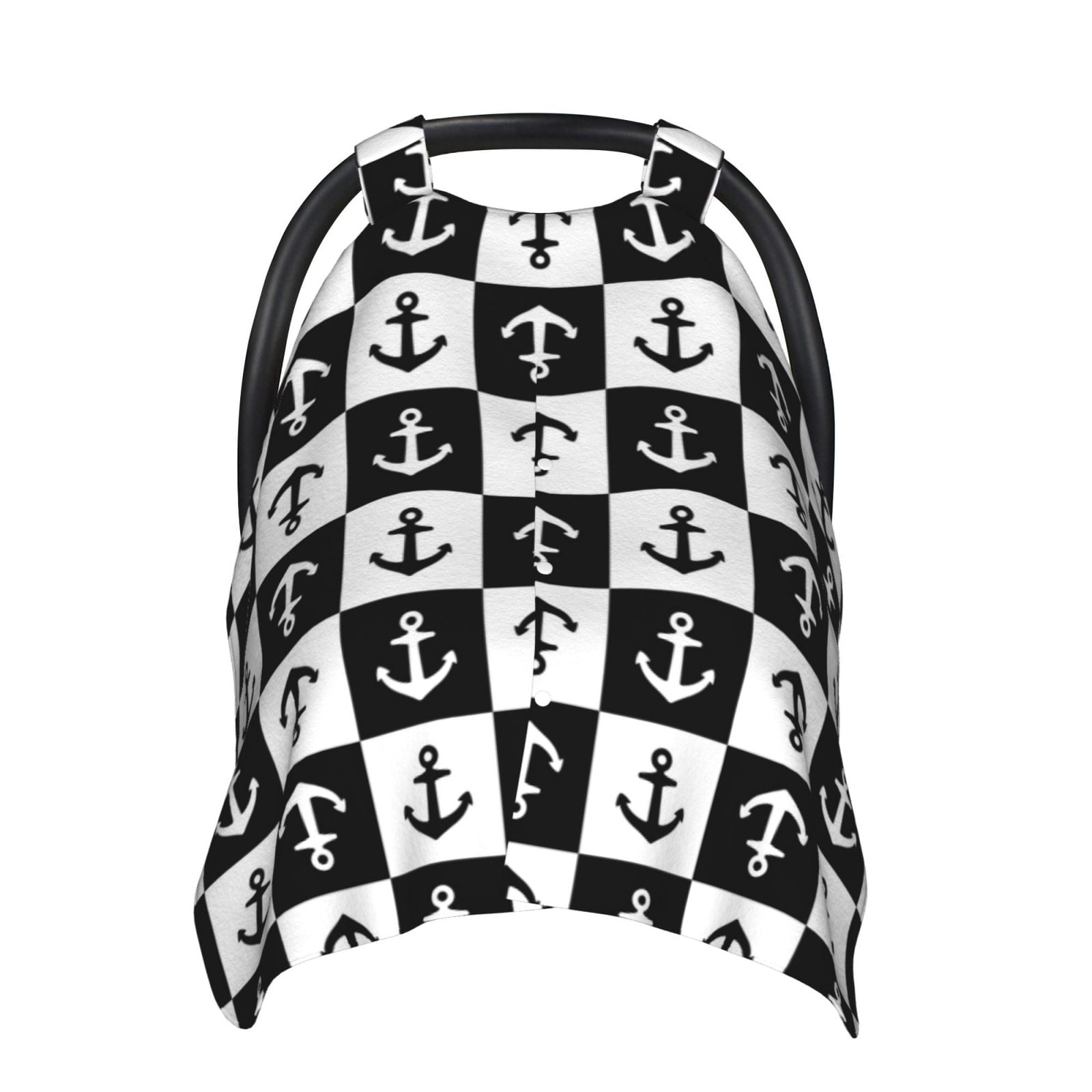 Naloa Nautical Anchors1 Baby Car Seat Cover, Breathable Baby Carrier Cover, Multiuse Baby Carrier Cover & Nursing Breastfeeding Cover