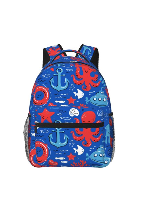 Nautical Animals Print Solid Color Tie Formal Necktie for MenSuitable for business, daily life, work