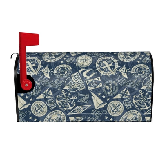 Naloa Nautical Style Mailbox Covers Magnetic Post Box Cover Post Letter Box Cover Garden Decor-21x18 in
